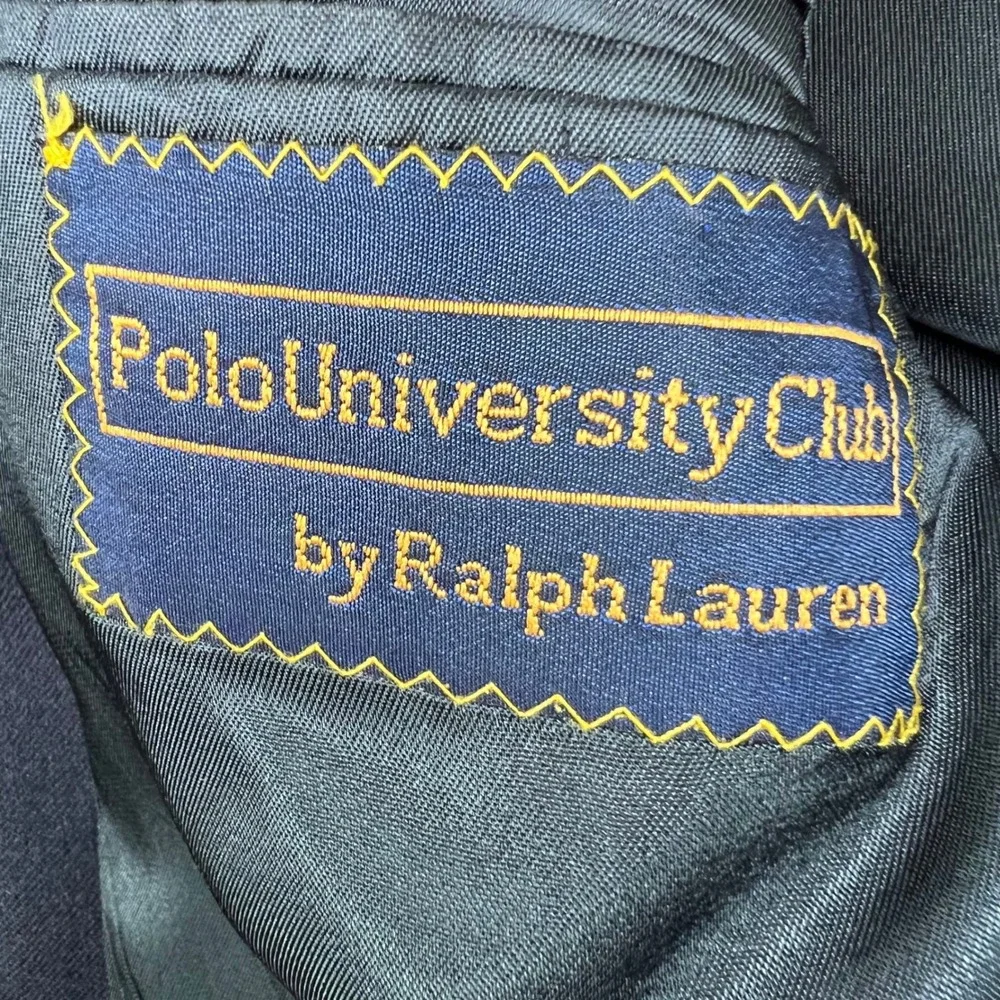 Polo Ralph Lauren University Club Mens Blazer Navy Blue Virgin Wool Gold Button
